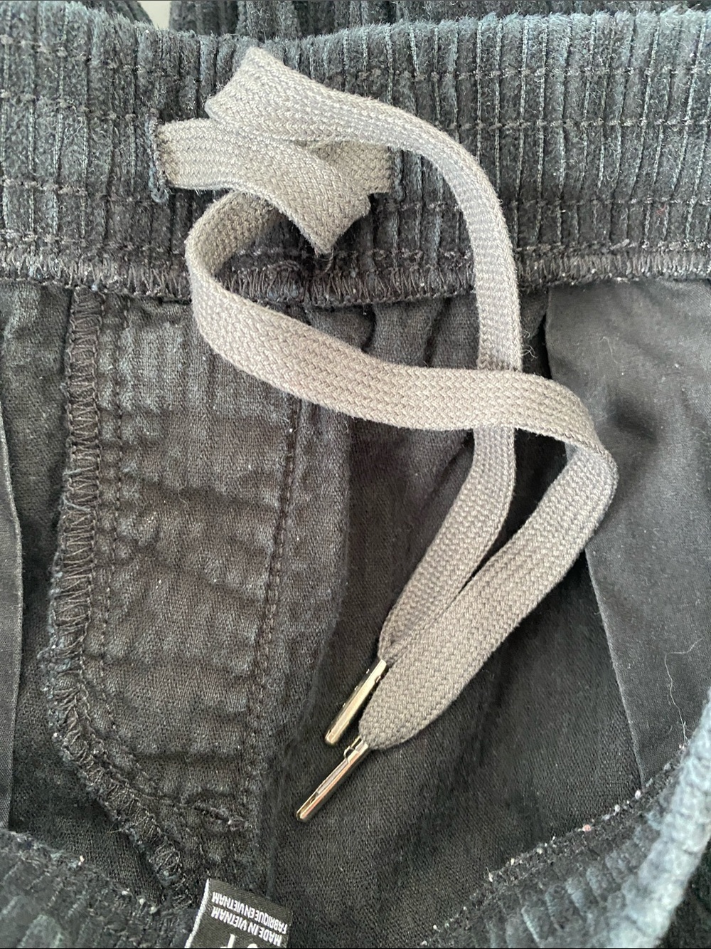 BDG Urban Outfitters Black Wide Corduroy Elastic-Waist Pants Sz S Minimal Chic - Picture 7 of 14
